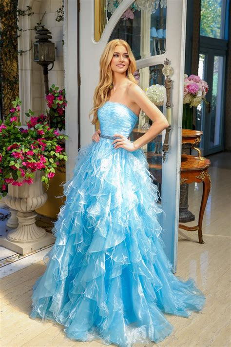 Ava Presley Strapless Ruffle Pageant Dress 39555 Terry Costa