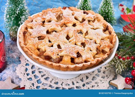 Christmas Apple Pie with Star Shape Decoration Stock Image - Image of ...