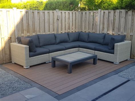 Hoek Loungeset Wicker Met Loungetafel Buitenbanken Buiten