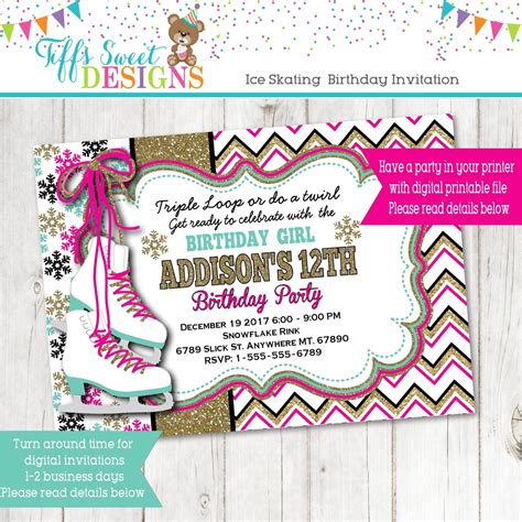 Ice Skating Birthday Party Invitations Free Printable Wmmfitness