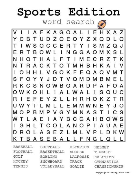 Sports Word Search Puzzles Printable Printable Templates Free