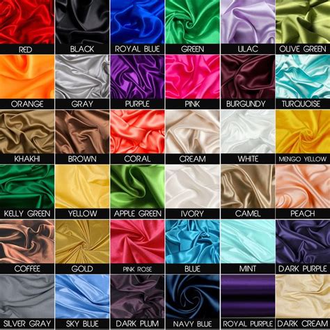 Multi Color Silk Fabric, 100% Pure Silk Habotai 30 Solid Colors by Yard ...