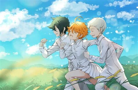 The Promised Neverland Emma Norman Ray Fight Anime Poster Plakat