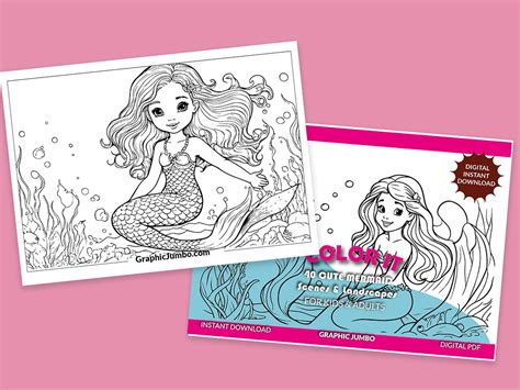 Dive into an Ocean of Fun: 20+ Free Cute Mermaid Waterscape Coloring ...