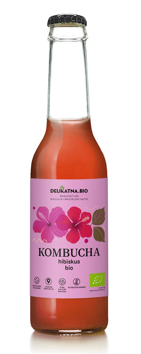 KOMBUCHA Z HIBISKUSEM BIO 270 Ml DELIKATNA ZAKWASOWNIA Szczegoly