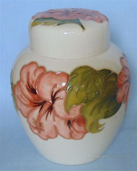 Antiques Atlas Walter Moorcroft Ginger Jar Coral Hibiscus