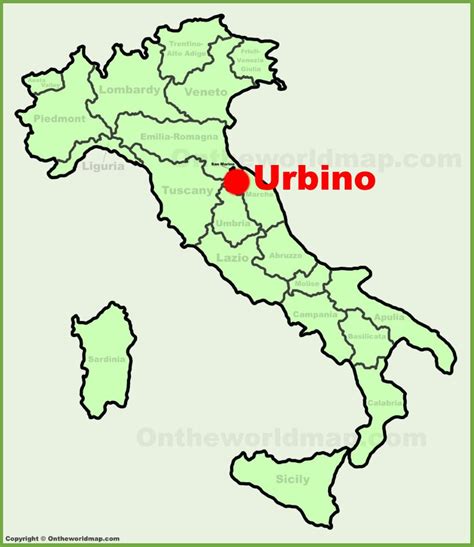 Urbino location on the Italy map - Ontheworldmap.com