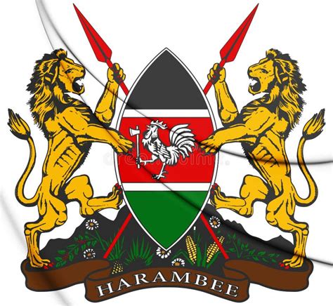 Escudo de armas de kenya stock de ilustración Ilustración de brazos