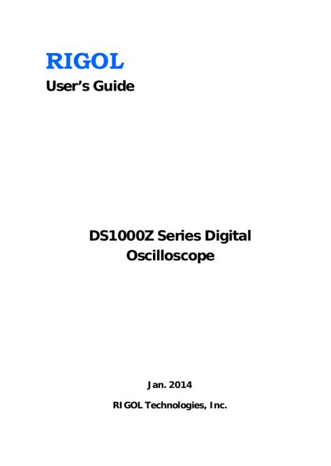 Rigol DS1104Z-S, DS1104Z, DS1074Z-S, DS1074Z User Manual