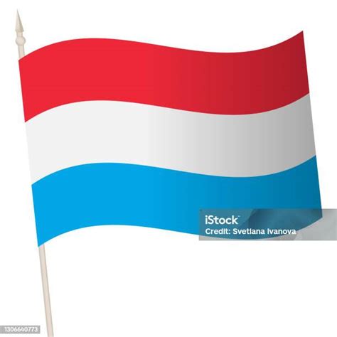 Vector Melambaikan Bendera Pada Tiang Bendera Bendera Nasional