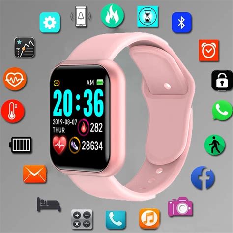 Smartwatch esportivo digital relógio de pulso eletrônico led