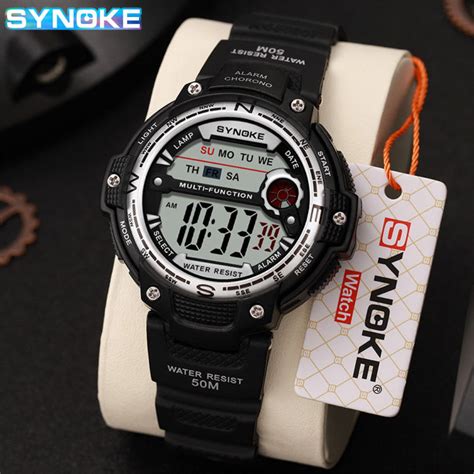 Synoke Mens Watch Original Sports Luxury Waterproof Alarm Clock