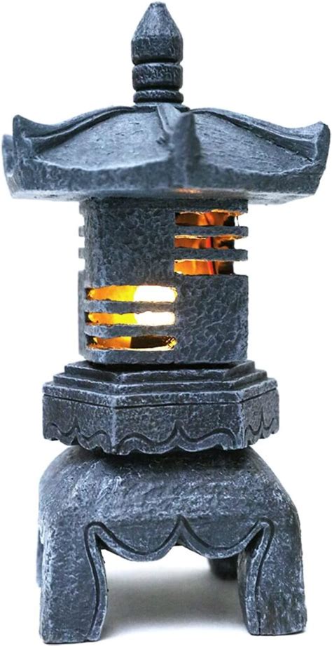 Mibung Solar Pagoda Lantern Outdoor Statue Review Japanese Garden Craft