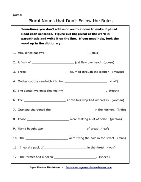 ️spanish Plural Nouns Worksheet Free Download