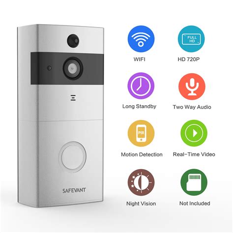 WiFi Wireless Video Doorbell,720P Full HD Wireless Home Security ...