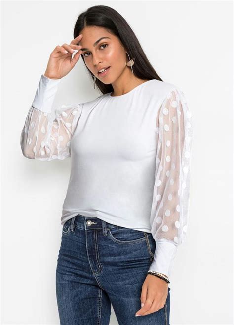 Blusa Branca Em Malha De Viscose Bonprix