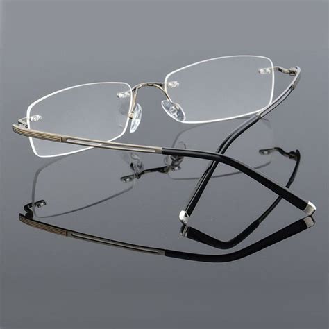 Reven Jate Rimless Titanium Alloy Eyeglasses Frame For Men Eyewear