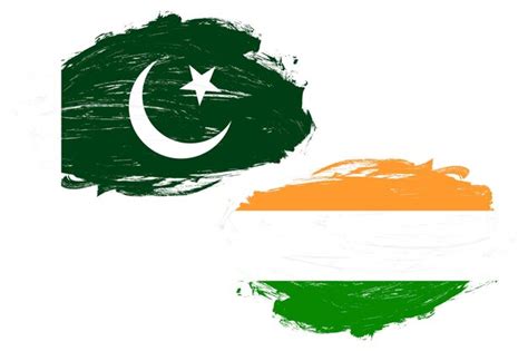 Premium Photo | Pakistan and india flag together on a white stroke ...