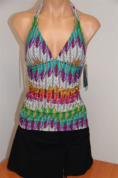 NWT Profile By Gottex Swimsuit Tankini Bikini 2pc Set Sz 6 Skirt EBay