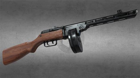 Ppsh 41 Submachine Gun Buy Royalty Free 3d Model By 3d Assets Gun