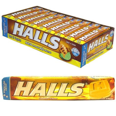 Halls Cough Drop 9ct Honey Lemon Yellow