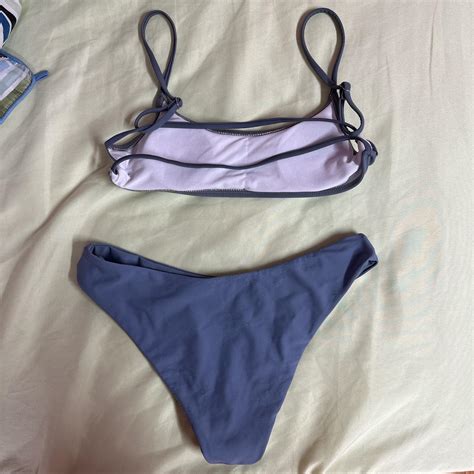 SHEIN Blue Grey Bikini Worn X Love This One Depop