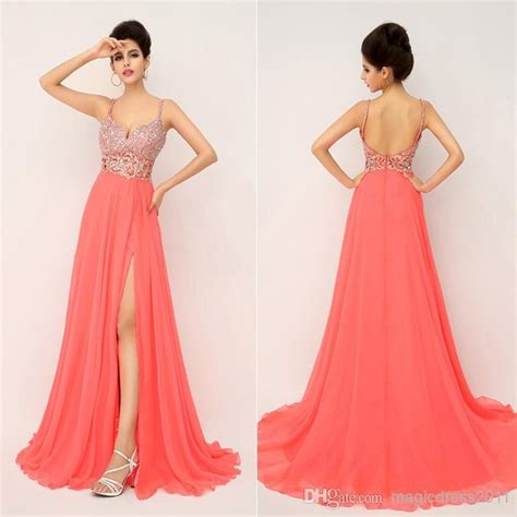 Venta Vestidos De Noche Color Salmon En Stock