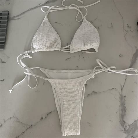 White Fox Boutique Bikini Size L Top Size XS Depop