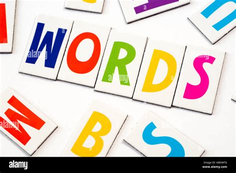 word words made of colorful letters on white background Stock Photo - Alamy