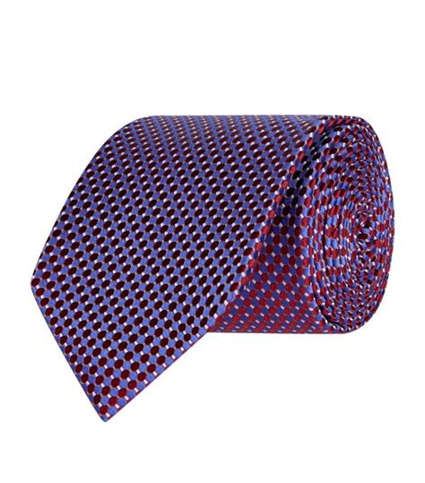 Mens Eton Burgundy Silk Geometric Tie Harrods UK