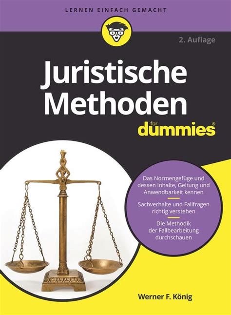 Juristische Methoden F R Dummies Werner K Nig Buch Jpc