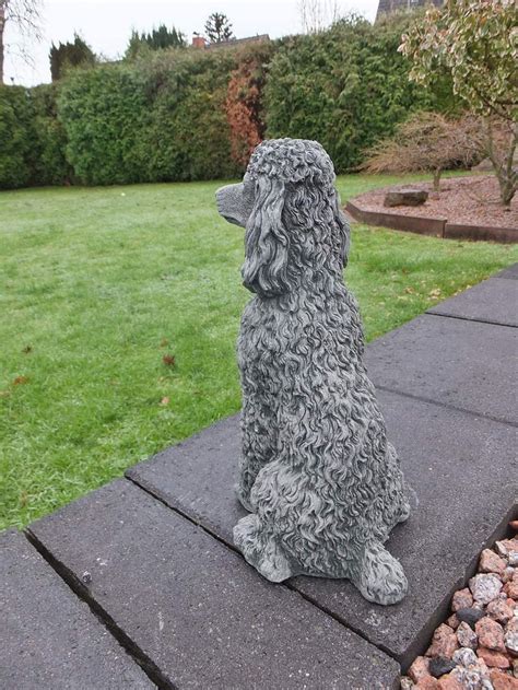 Poodle Statue Toy Dog Concrete Figure Cement Garden Decor | Etsy