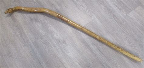 Unusual Hand Carved Wood Snake Head Walking Stick Cane Antique A Ebay