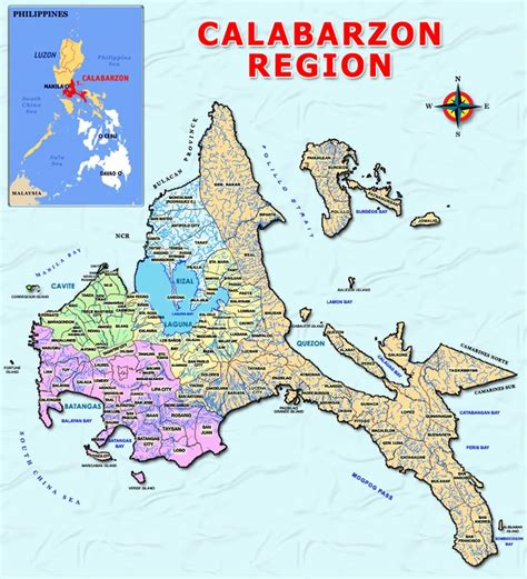 Calabarzon Physical Map 17a Physical Map Map Physics