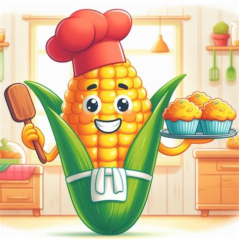 Premium Photo | Cute Cartoon Corn in a field Cartoon images ai images