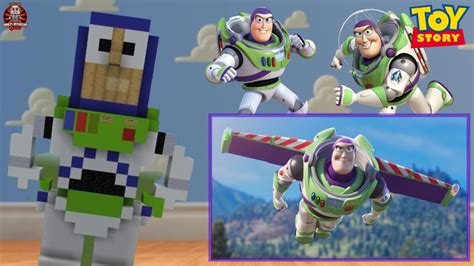 How To Build Buzz Lightyear From Toy Story In Minecraft Youtube