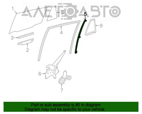 Направляющая стекла двери задней левой Toyota Rav4 13-18 67408-0R030 ...