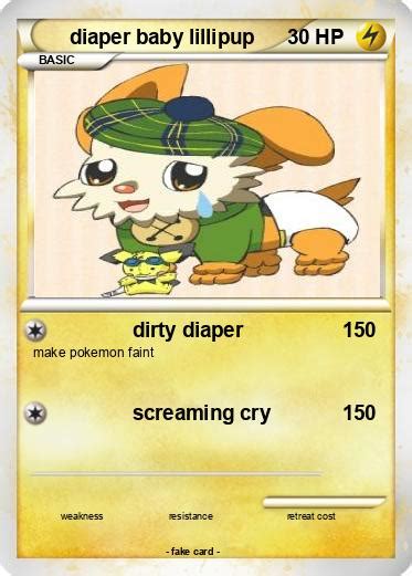 Pokémon Diaper Baby Lillipup Dirty Diaper My Pokemon Card