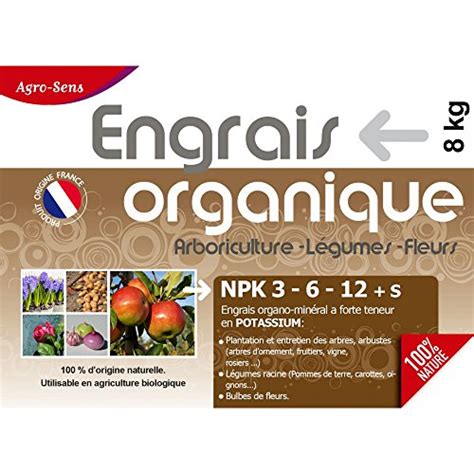 Agro Sens Engrais biologique arbres fruitiers légumes racines 8 kg