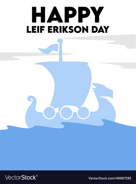 Happy leif erikson day Royalty Free Vector Image