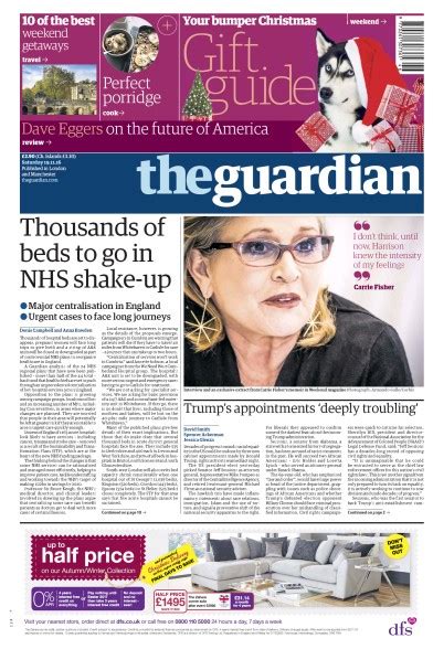 The Guardian Uk Front Page For 19 November 2016 Paperboy Online