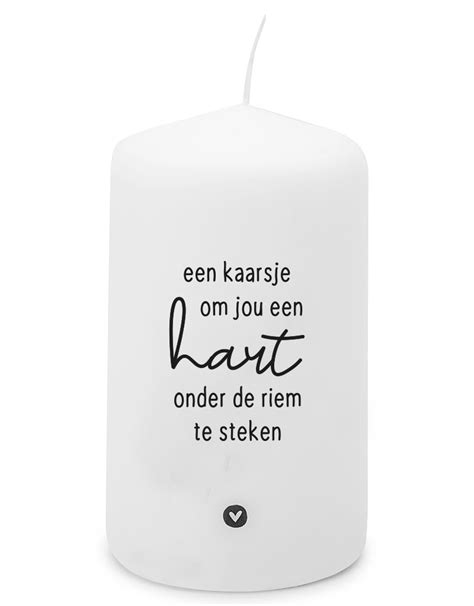 Kaars Met Tekst Een Kaarsje Om Jou Een Hart Onder De Riem Te Steken