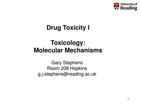 Ppt Drug Toxicity Molecular Mechanisms In Toxicology Powerpoint