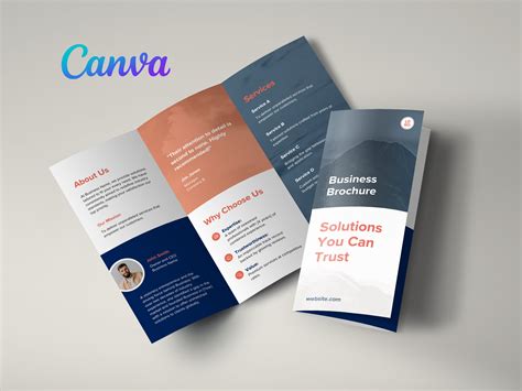 Plantilla Canva Para Folleto Tr Ptico Empresarial Editable En Etsy Espa A