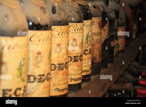 Old Red Wine Bottles In A Historic Wine Cellar Chianti Region Tuscany