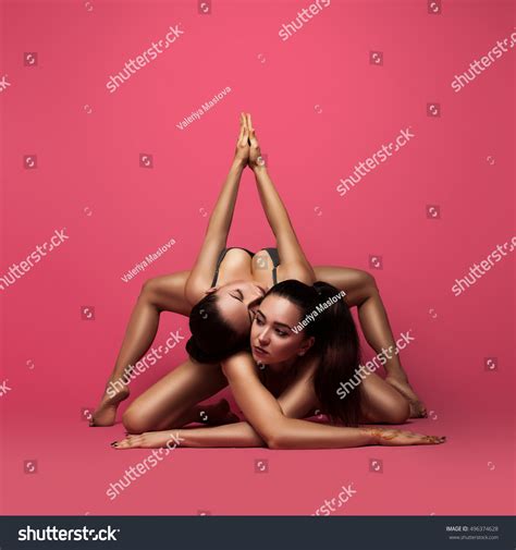 Couple Girls Lingerie Sexy Pose Stock Photo Edit Now 496374628