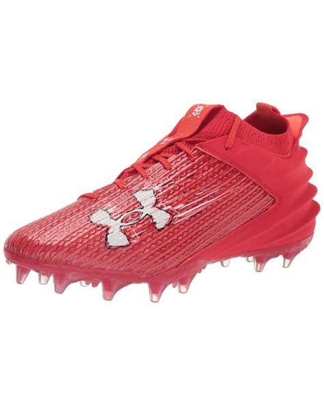 Under Armour Blur Smoke 20 Molded Cleat Football Shoe In Red For Men