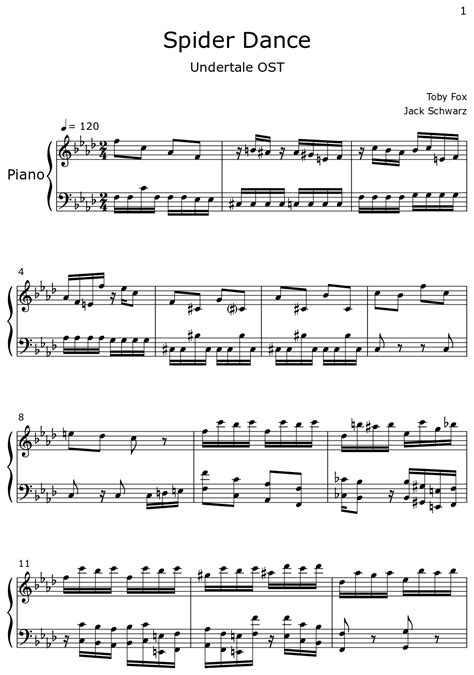 Spider Dance Sheet Music For Piano