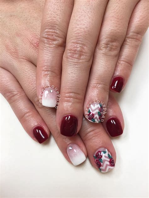 Roses Chevron Nails Ombr Nails Preciousphan Chevron Nails Ombre