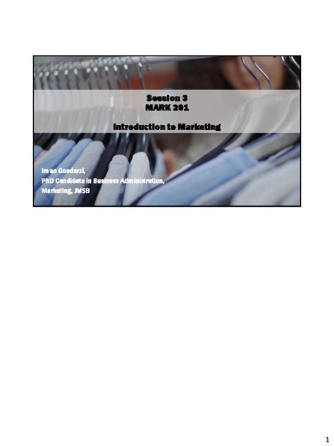 Session 3 MARK 201: Insights into Marketing Research and Information